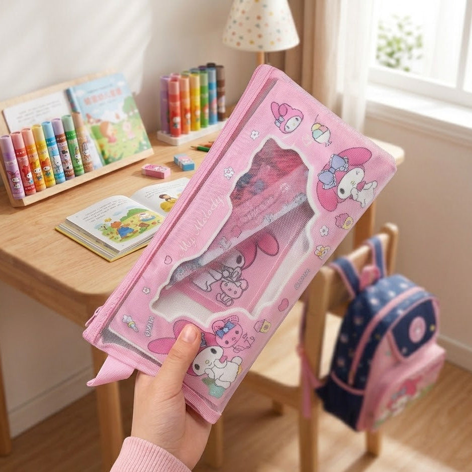 Creative Cartoon-Themed Study Kit with Pouch