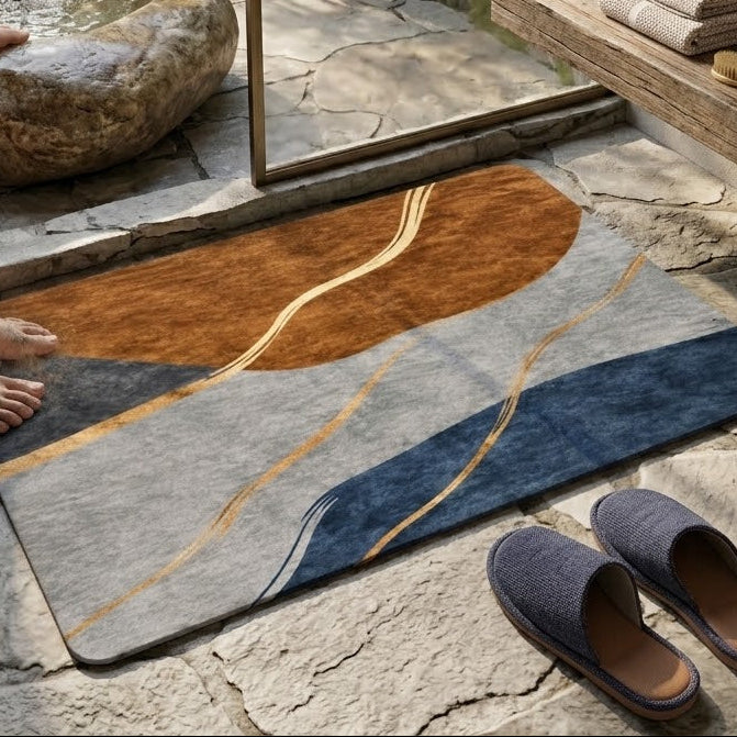 Decorative Geometric Floor Mat – Comfortable Non-Slip Rug for Bathroom & Home