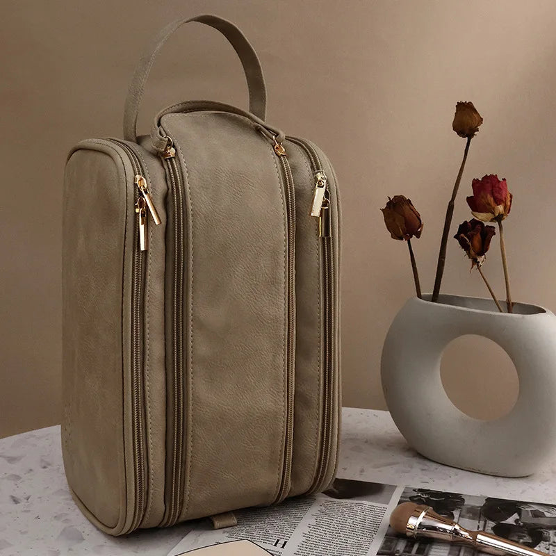 Deluxe Leather Cosmetic Storage Organizer