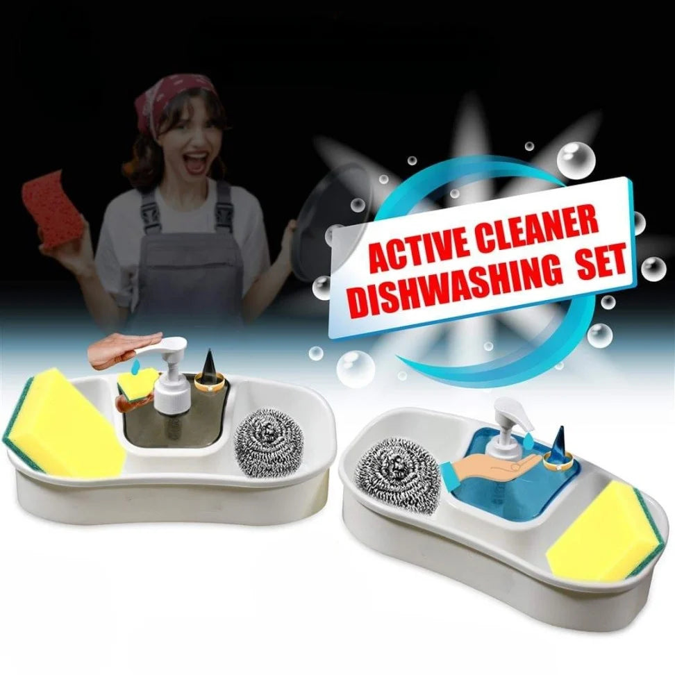 Dishwashing Set With Liquid Holder
