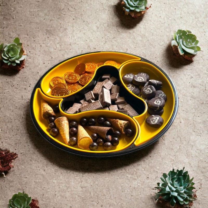 Dolphin Shape 4 Compartment Serving Plate Stylish Food Organizer