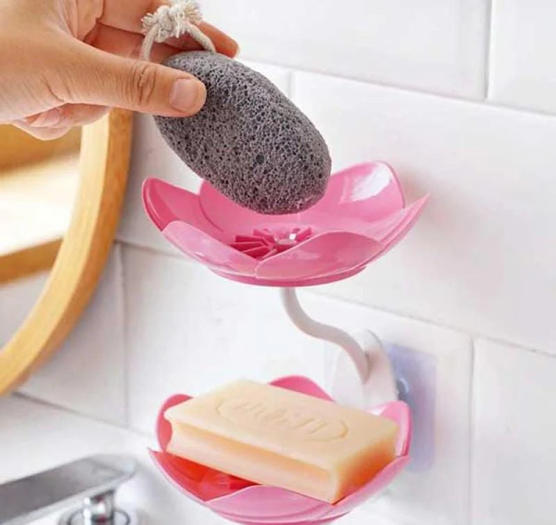 Double Layer Soap Stand in Lotus Flower Design