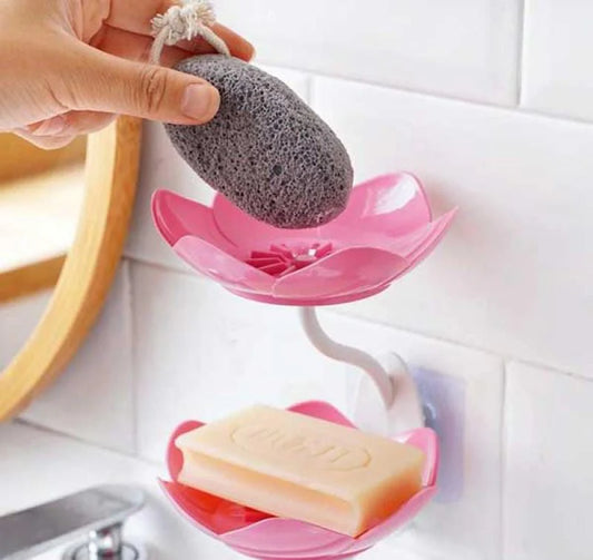 Double Layer Soap Stand in Lotus Flower Design