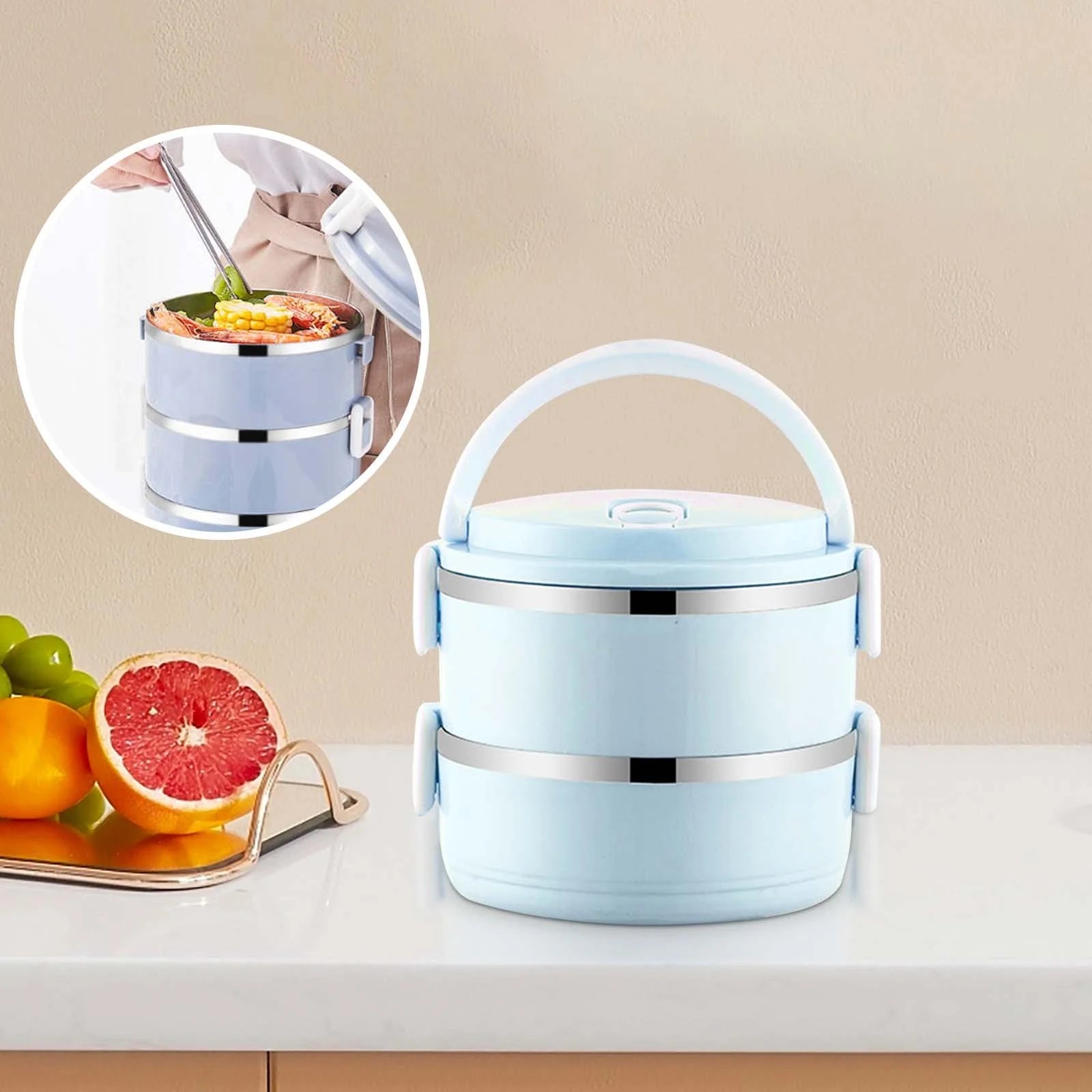 Double Layer Thermal Lunch Container, Kitchen Accessories 