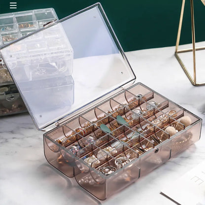 Elegant Acrylic Double Layer Jewelry Display & Storage Box