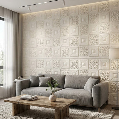 Embossed 3D Wall Panels – Self-Stick Decorative Wall Covering for Home Decor