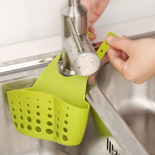 Flexible Silicone Sink Hanging Storage Basket, Kitchen Accessories 