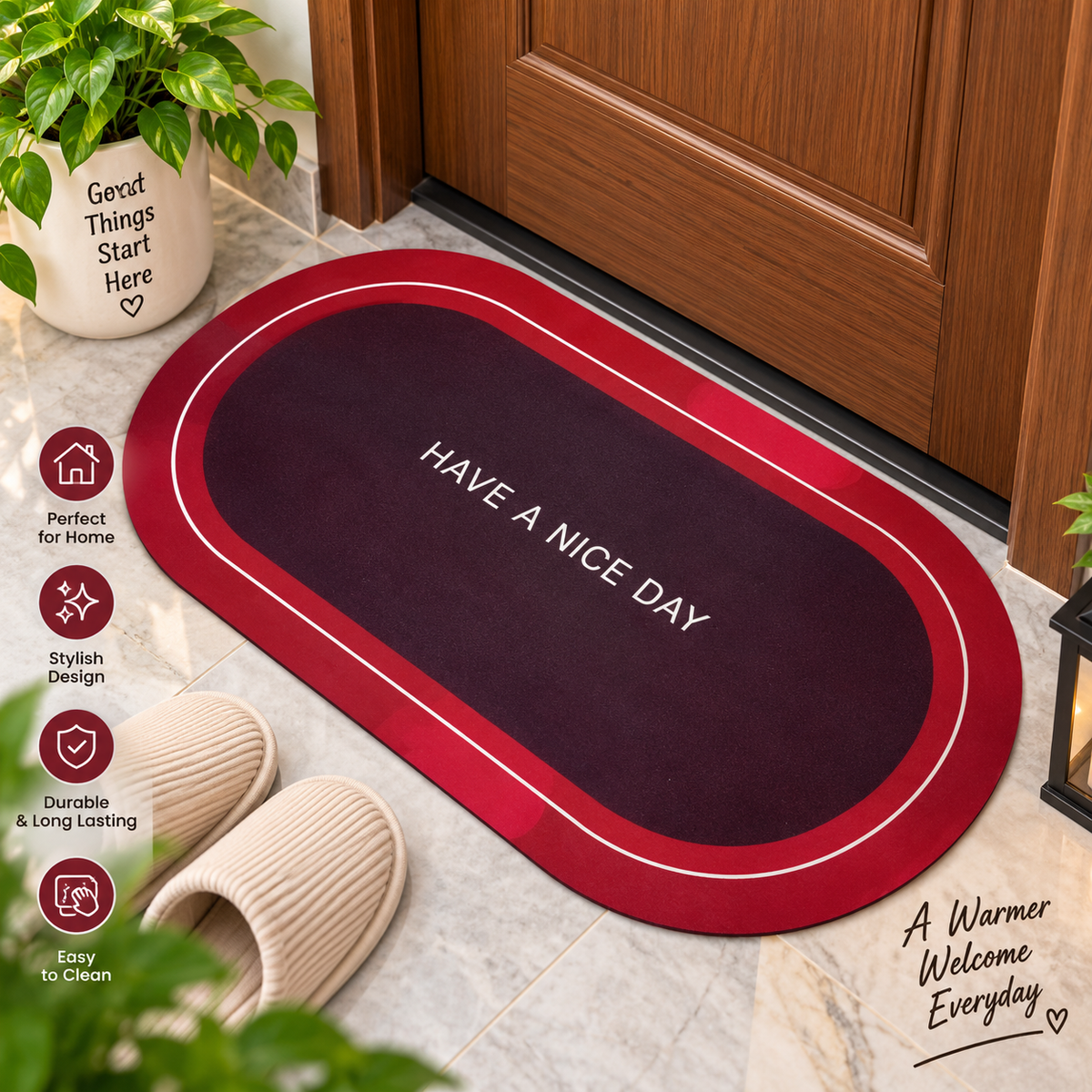 Floor Mat – Stylish Anti-Slip Mat for Bathroom, Bedroom & Entrance