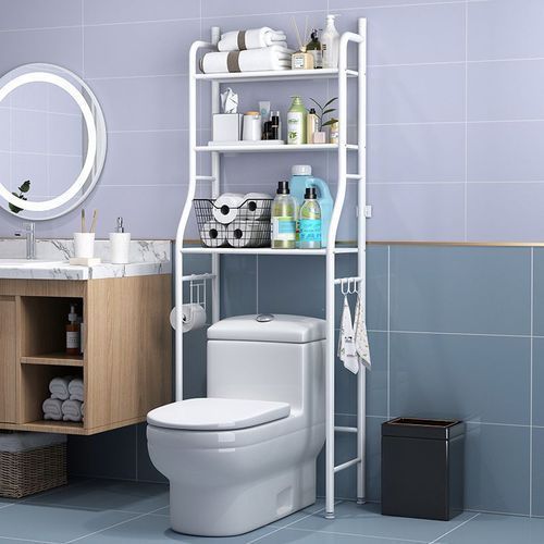 Floor Standing Metal Bathroom Utility Shelf