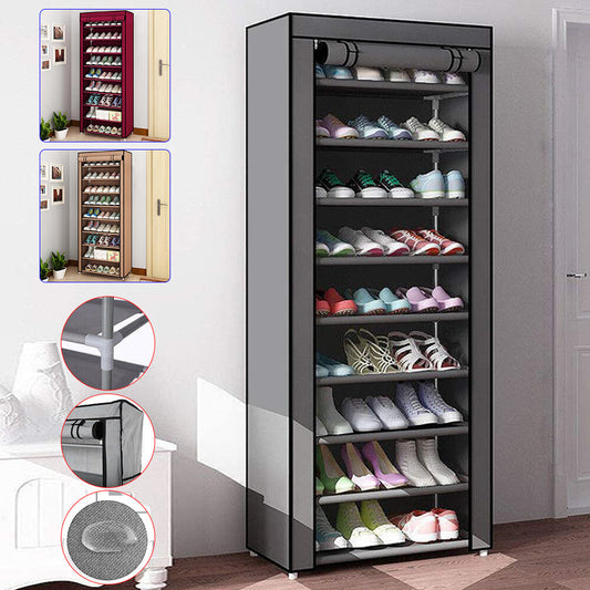 Foldable Shoe Storage Rack with Dust Cover