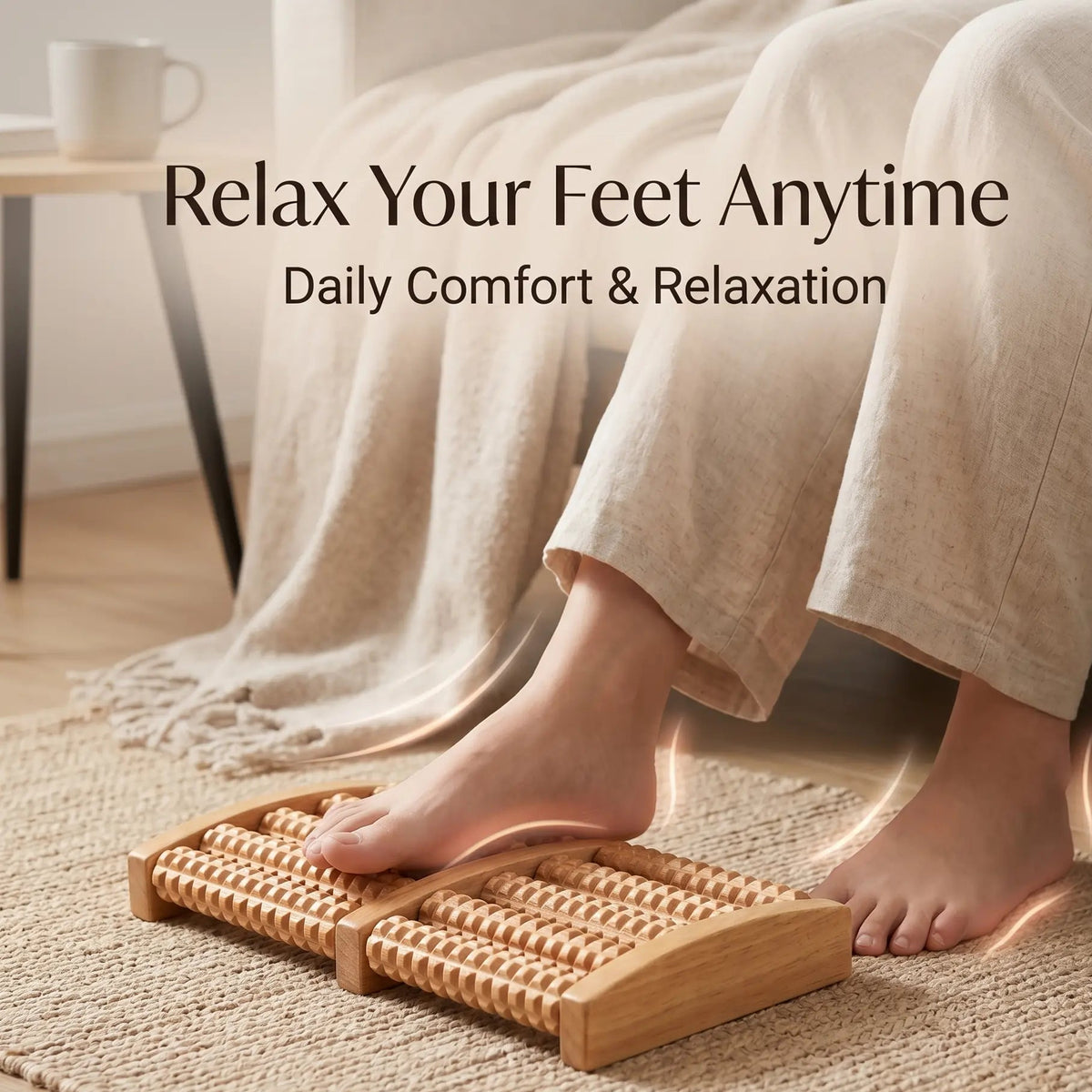 Foot Massage Roller – Wooden Rolling Massager for Home & Travel