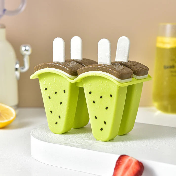 4 Pcs Colorful Fruit Ice Pop Creators Mold set