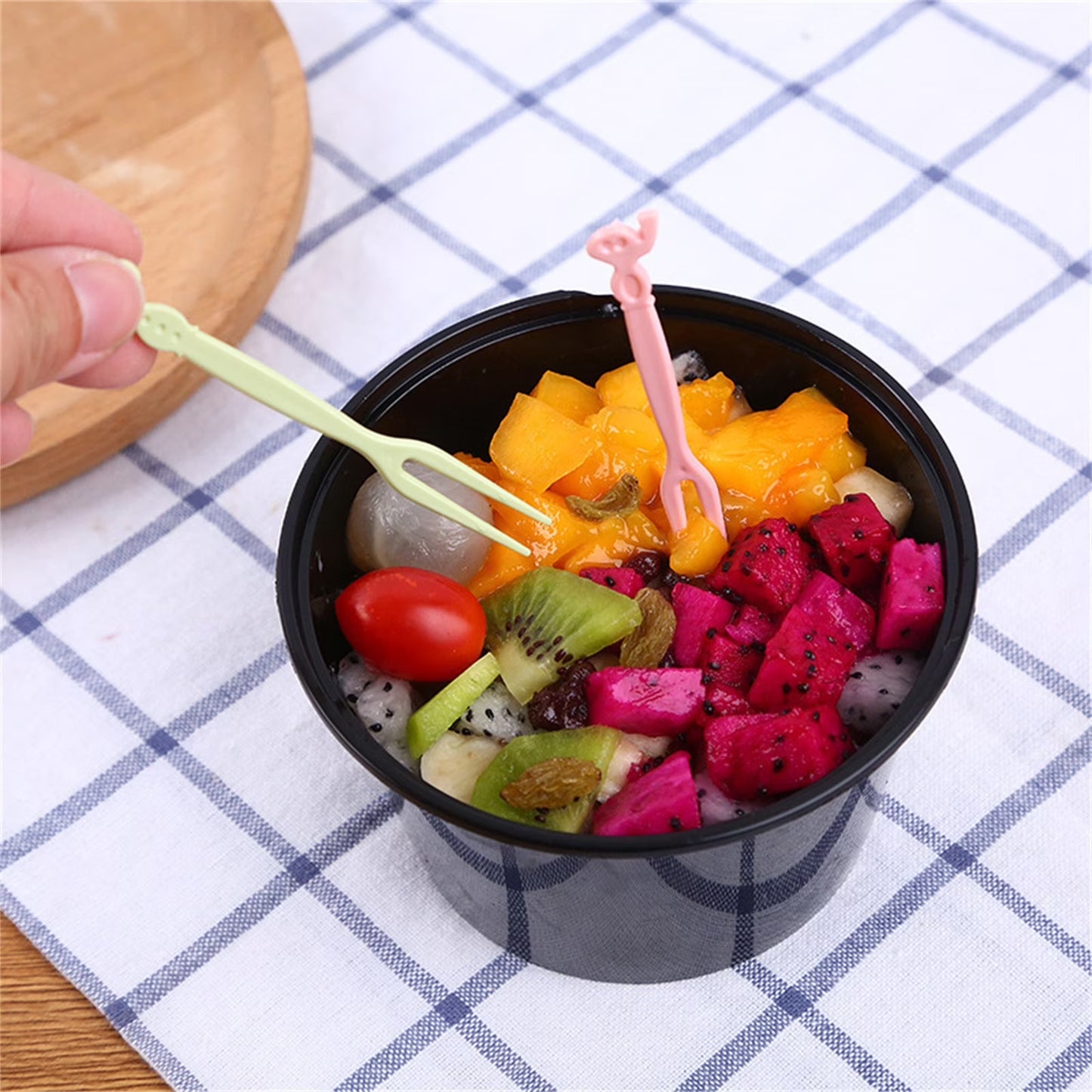 Fun Plastic Fruit Fork Set for Lunch Boxes – 40pcs