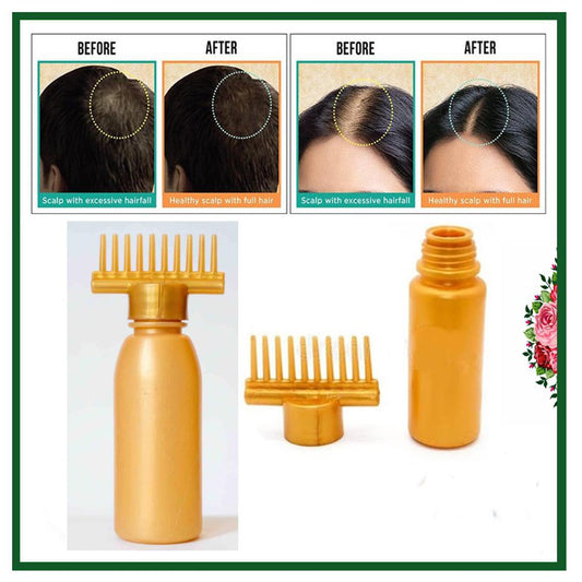 Hair Oil Bottle with Comb, Health and Beauty 