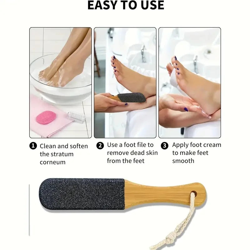 Hard Skin Foot Scraper with Wooden Grip, Health and Beauty 