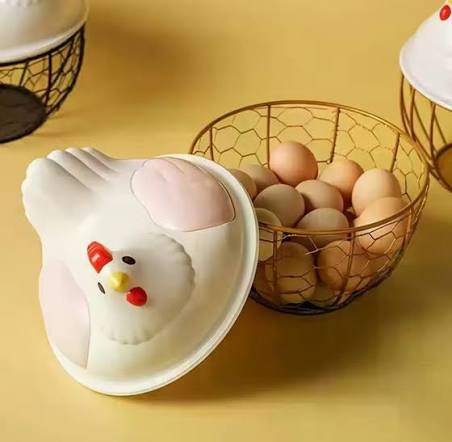 Hen Shaped Egg Storage Container – Kitchen Egg Basket with Lid