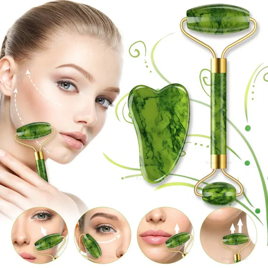 Face Roller and Gua Sha Set + Beauty Tool