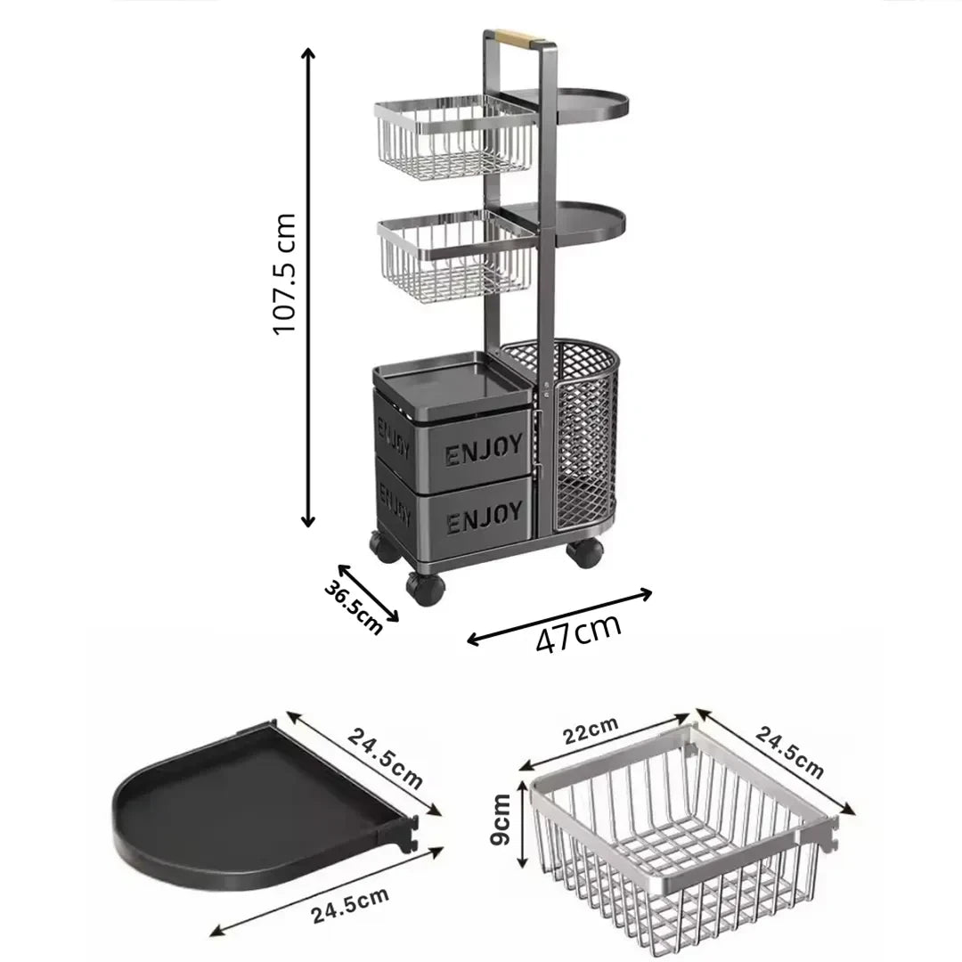 Kitchen Storage Trolley Cart, Kitchen Accessories 