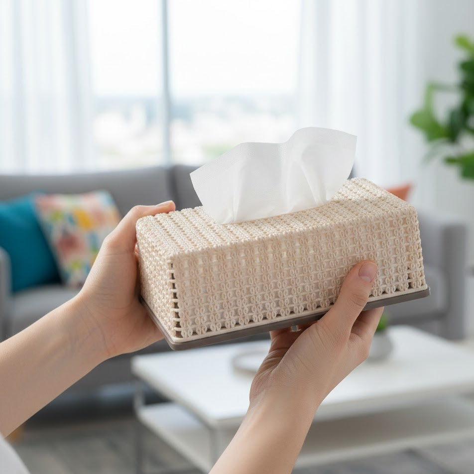 Knit & Knot Designer Tissue Box – Perfect for Home Decor, Home and Living 