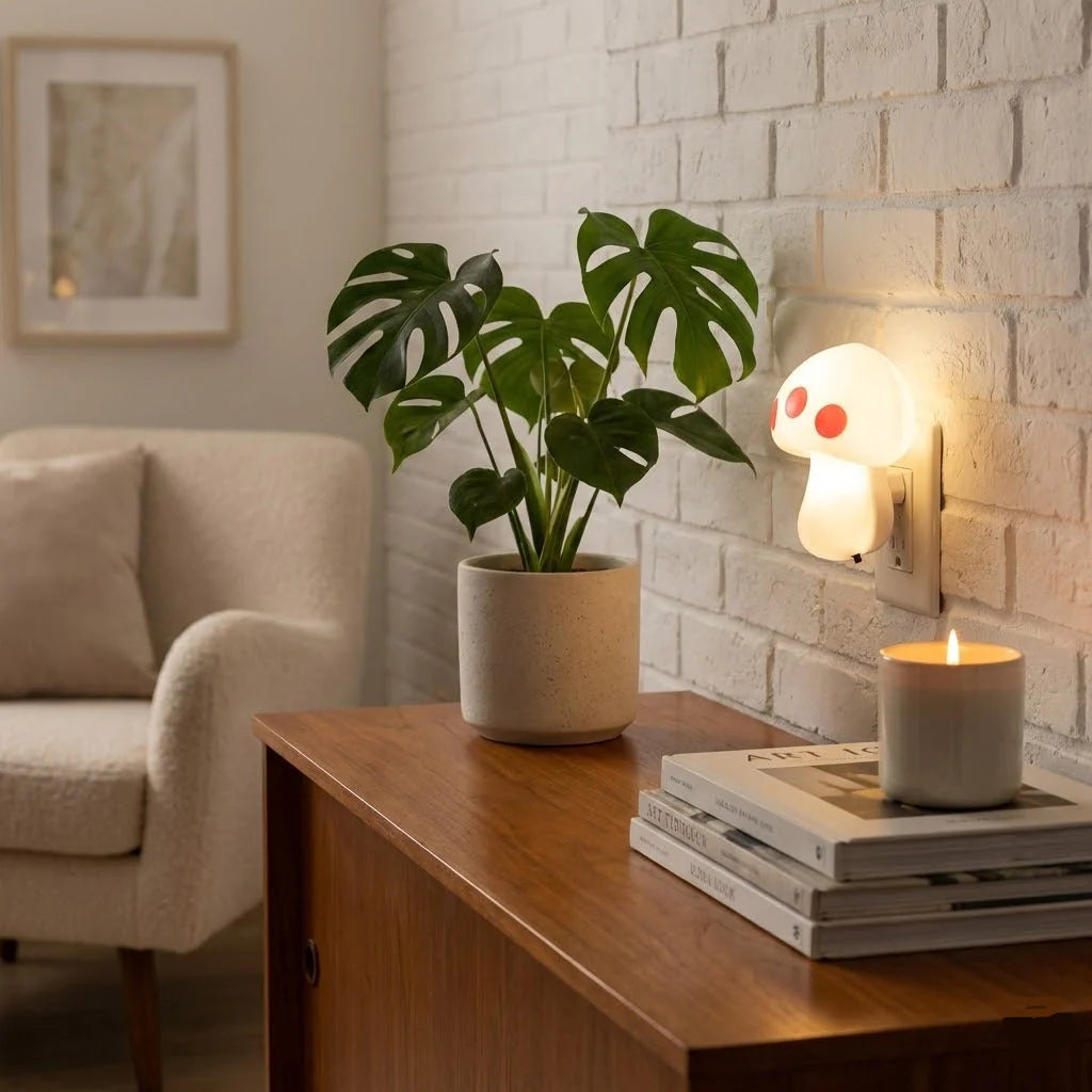 LED Mushroom Shape Night Lamp, Home and Living 