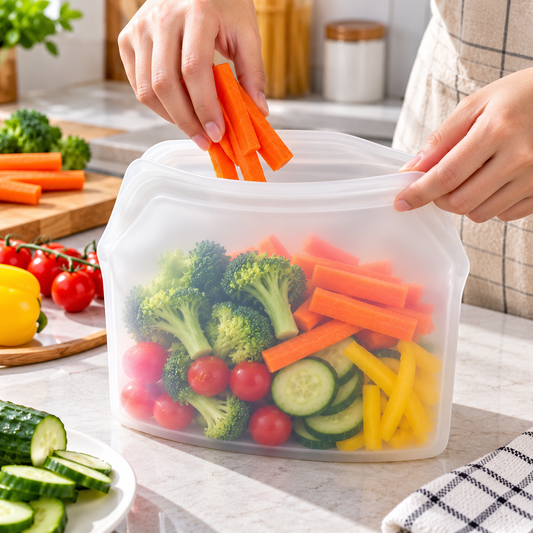 Leak-Resistant Food Storage Bag – Reusable Fruit & Vegetable Pouch