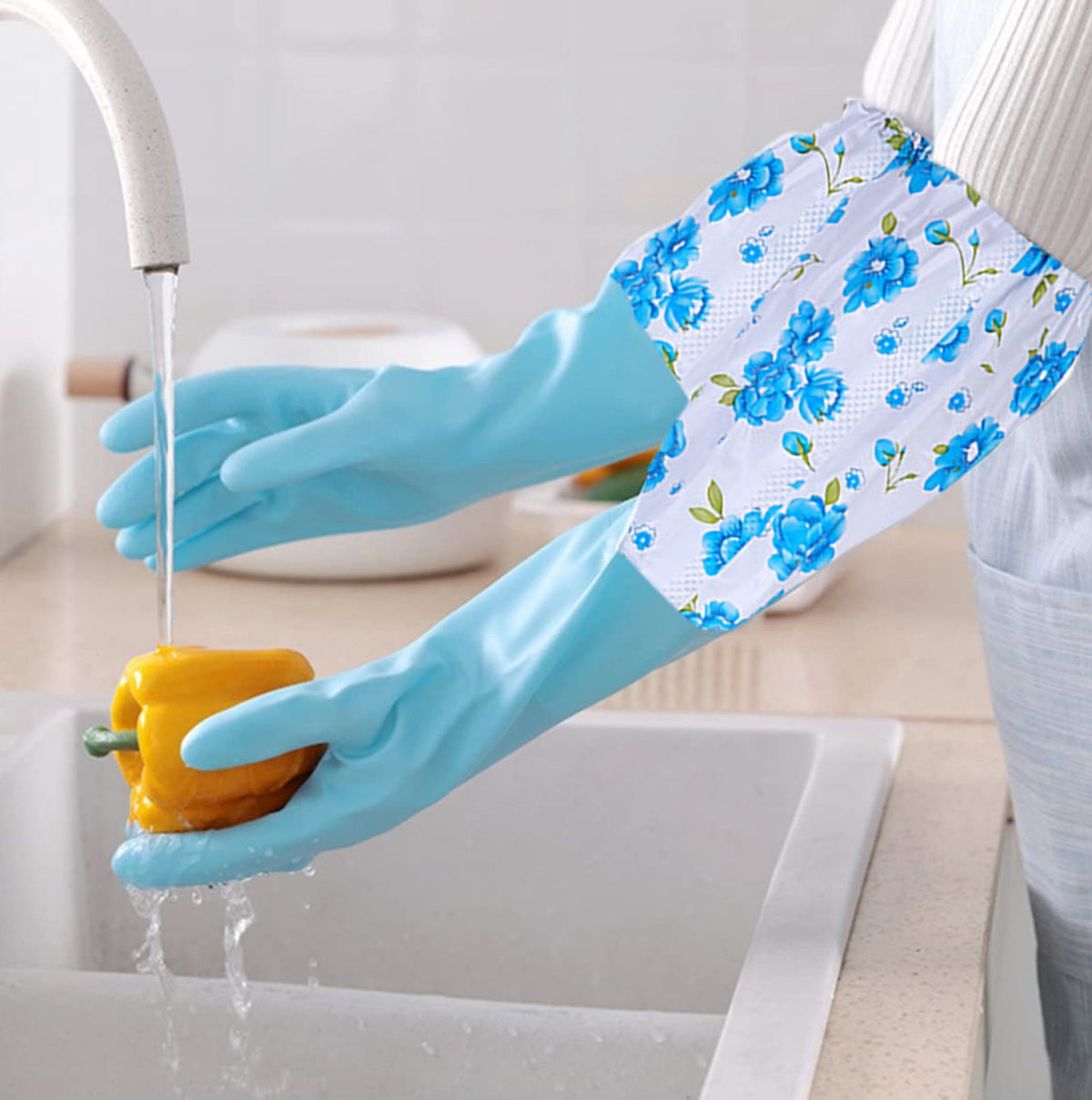 Long Sleeve Rubber Gloves – Kitchen, Bathroom & Cleaning Protection