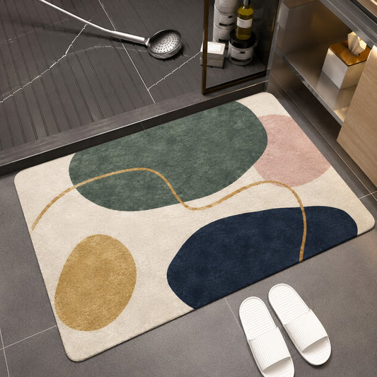 Luxury Abstract Bathroom Mat – Soft Comfortable Non-Slip Floor Rug