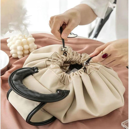 Makeup Storage Pouch – Reusable Drawstring Cosmetic Bag with Handle