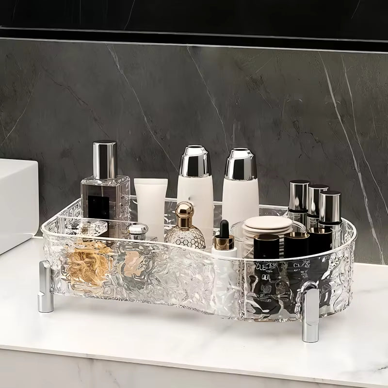 Makeup Vanity Tray with Brush Holder – Cosmetic Organizer