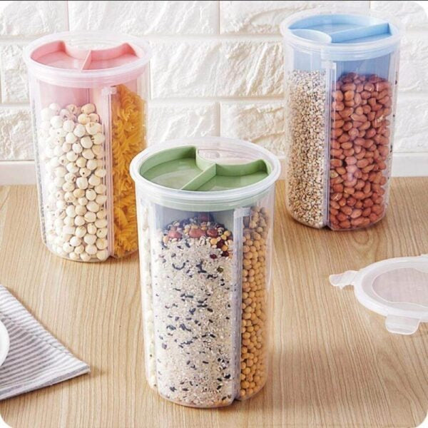 High Quality 3 Compartment Transparent Storage Jar