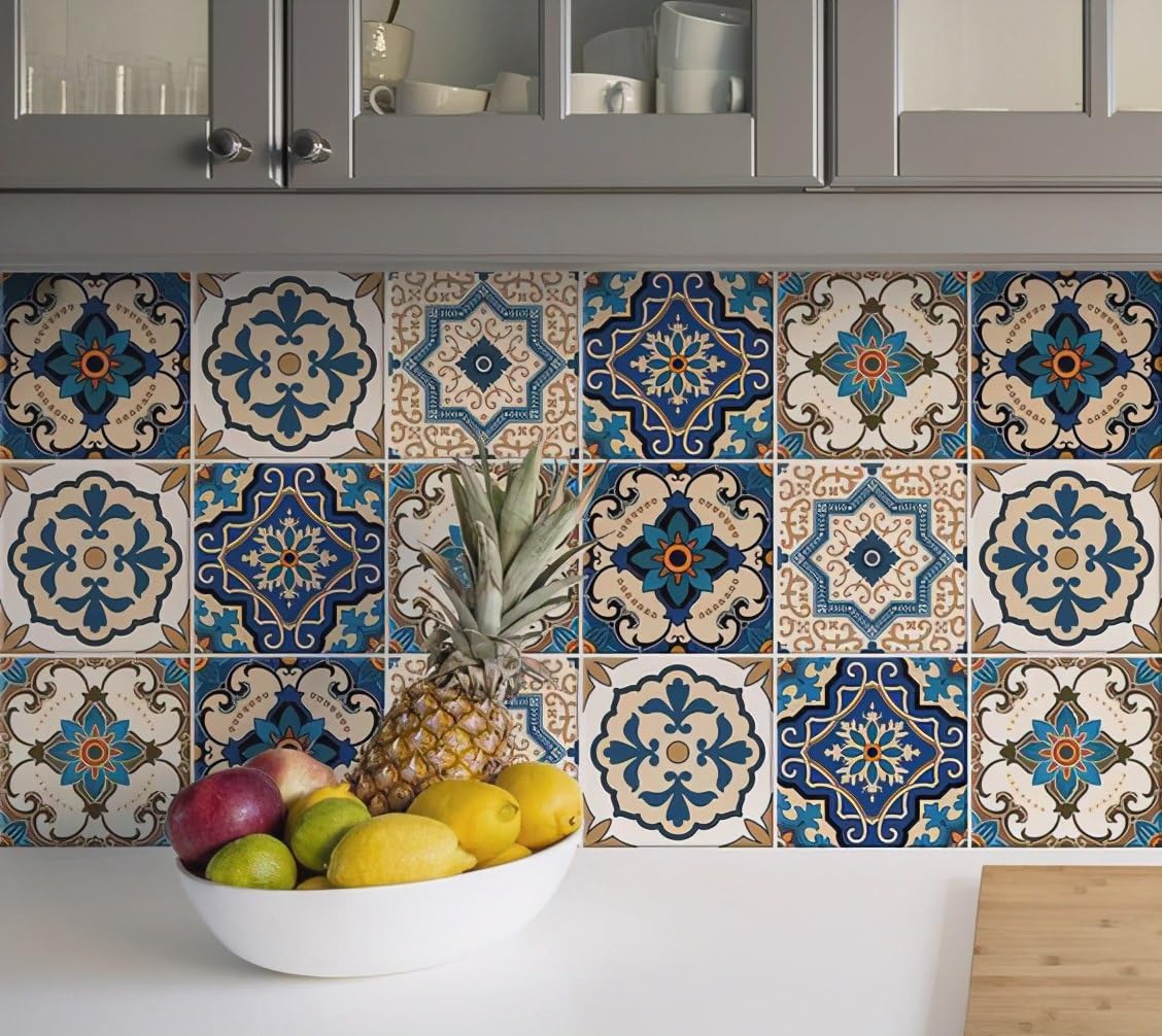 Mediterranean Pattern Self-Adhesive Tile Sticker