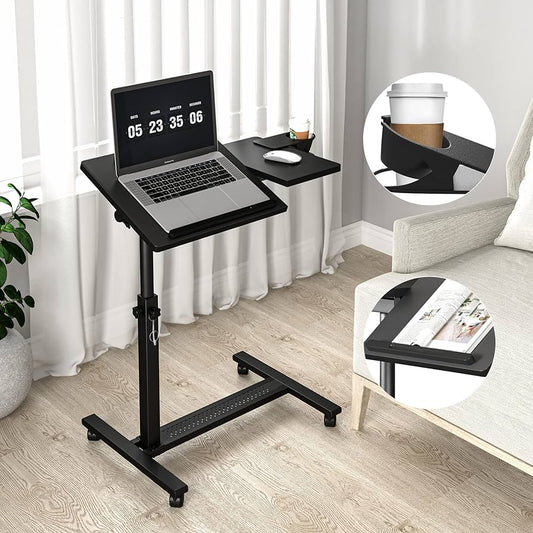 Mobile Laptop Desk with Smooth-Rolling Wheels