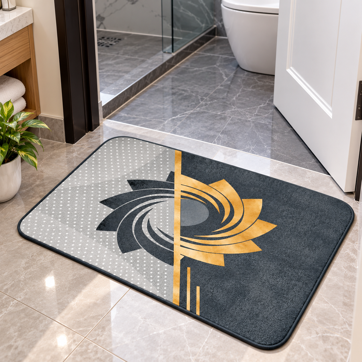 Modern Abstract Floor Rug Decorative Indoor Door Mat (22x15Inch)