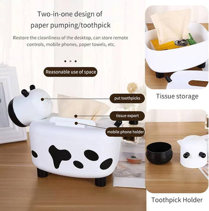 Modern Dual-Use Tissue and Toothpick Storage Box