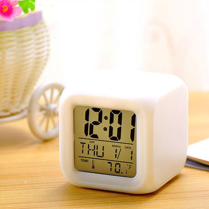 Modern Mini Digital Clock with Color Changing Display