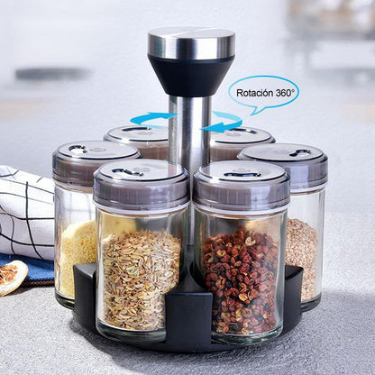 Modern Rotating Condiment Organizer