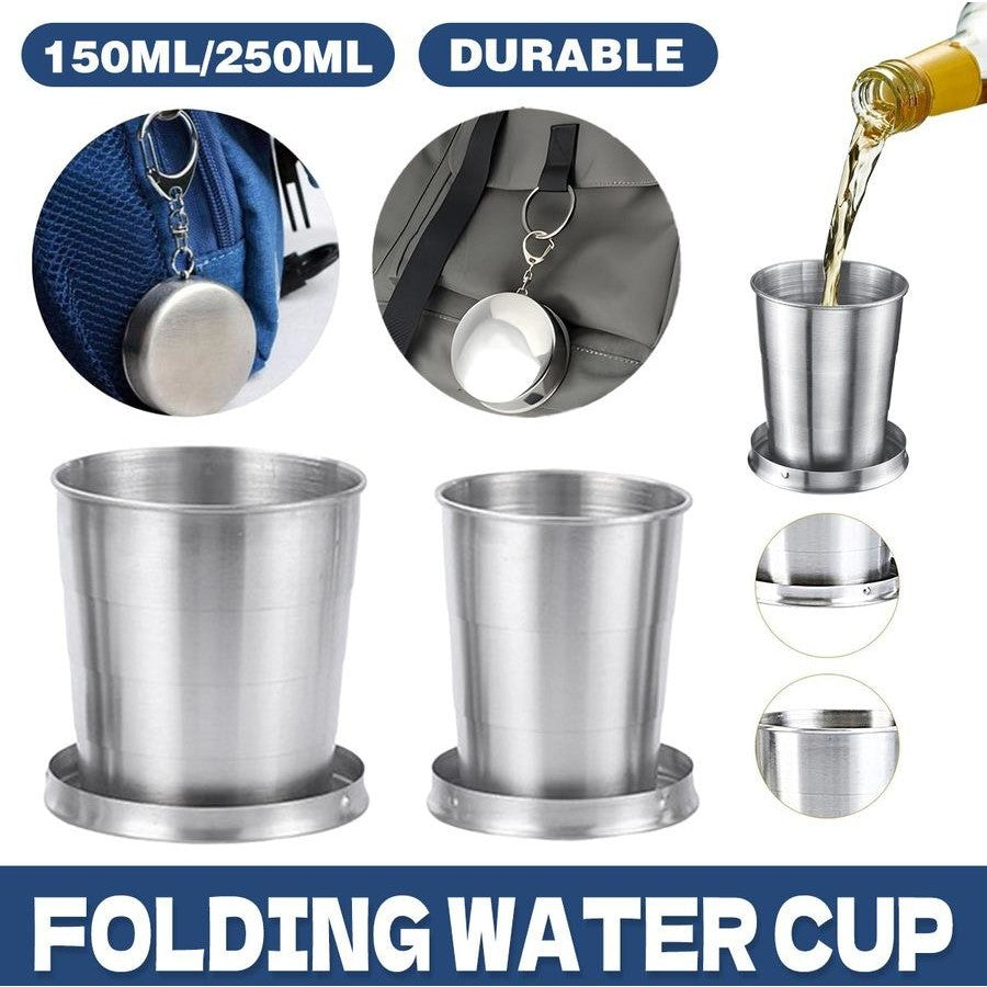 Multi-Functional 150ML Travel Cup – Folding Stainless Steel Reusable Cup