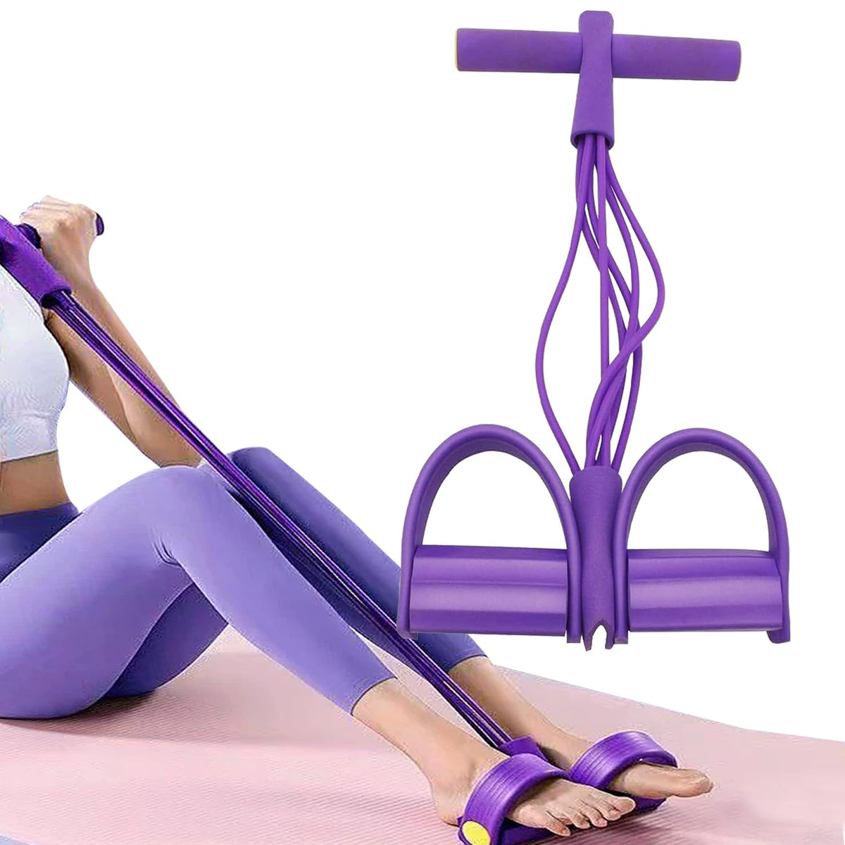 Multi-Functional 6-Tube Pedal Trainer – Resistance Pull Rope Exercise Equipment