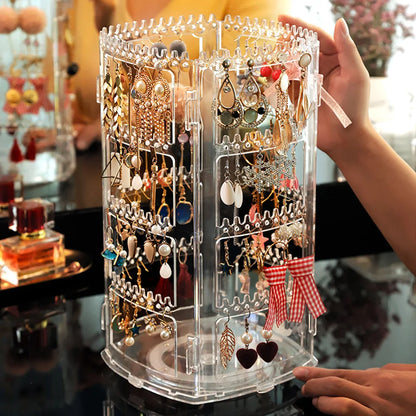 Multi-Layer Acrylic 360° Spin Jewelry Organizer Storage Case