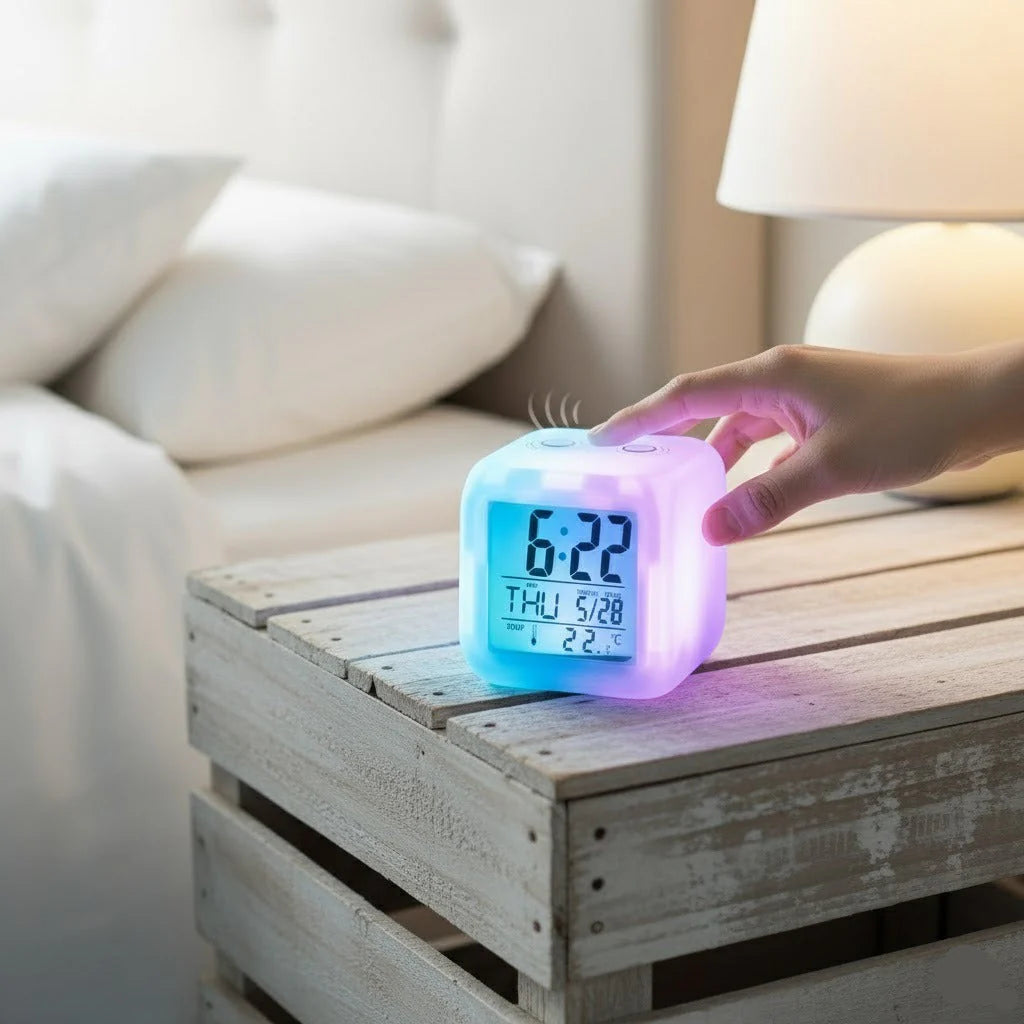 Multicolor Mini Digital Bedside Clock