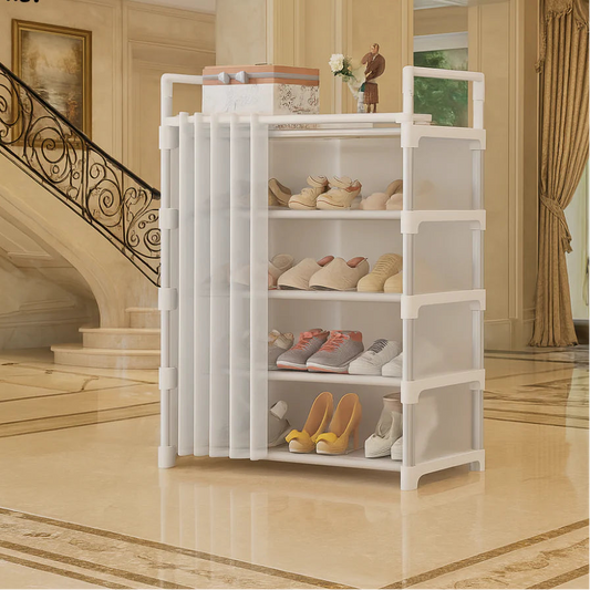 Multifunction Shoe Organizer Rack with Fabric Cover