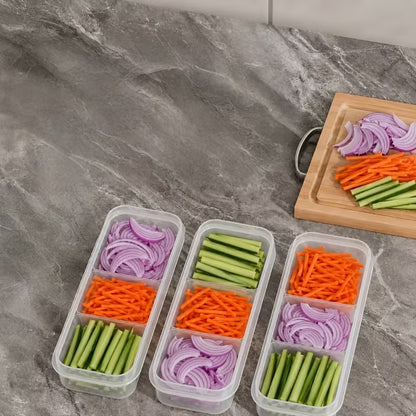 Multipurpose 3-Compartment Storage Box – Sealed Food Container with Dividers