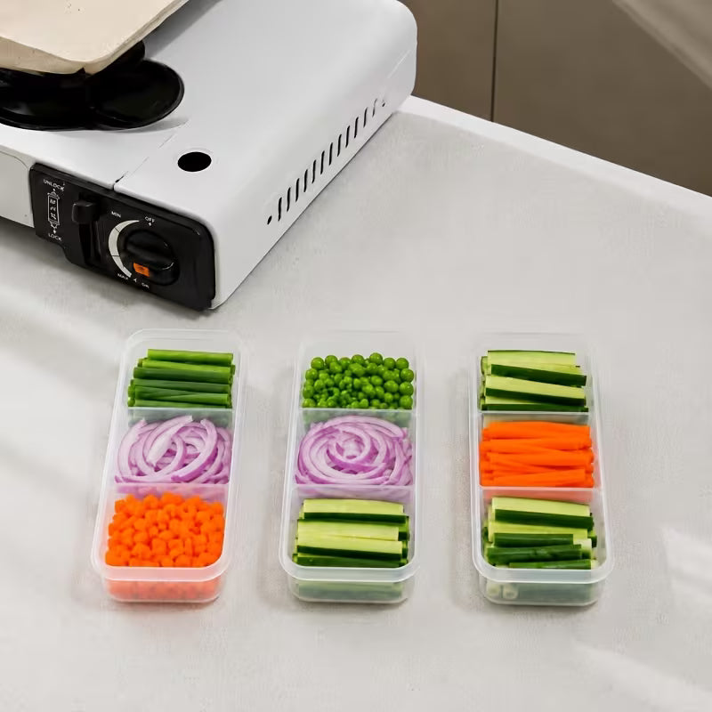 Multipurpose 3-Compartment Storage Box – Sealed Food Container with Dividers