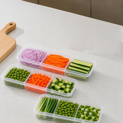 Multipurpose 3-Compartment Storage Box – Sealed Food Container with Dividers