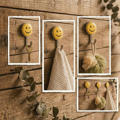 Multipurpose Smiley Wall Hangers With Strong Adhesive