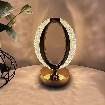 Oval LED Elegance Crystal Lamp