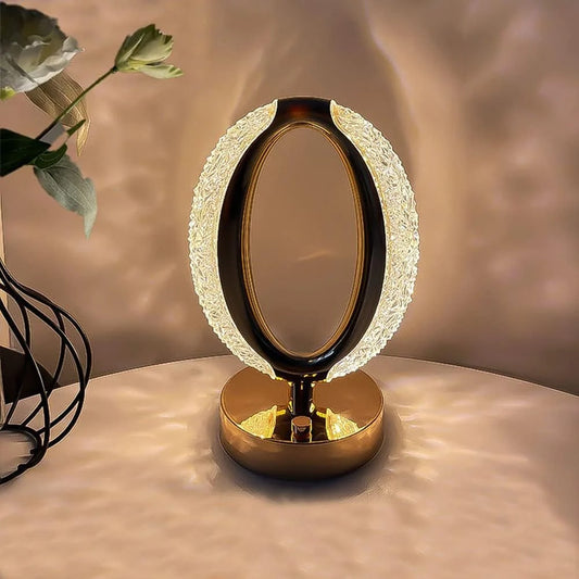 Oval LED Elegance Crystal Lamp
