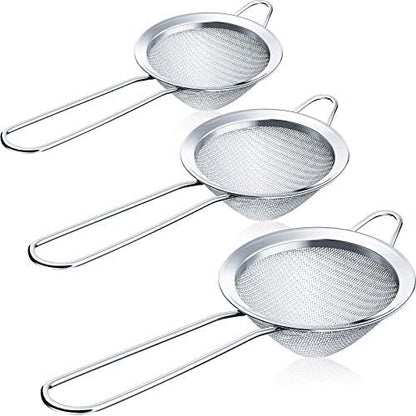 Pack of 3 Steel Mesh Tea Strainer