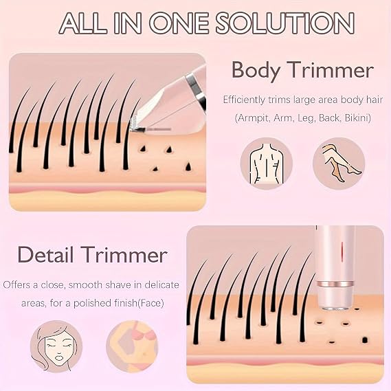 Portable 2-in-1 Beauty Shaver – Dual-Head Electric Trimmer for Women
