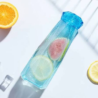 Portable 420ML Diamond Glass Water Bottle – Reusable Drinking Bottle